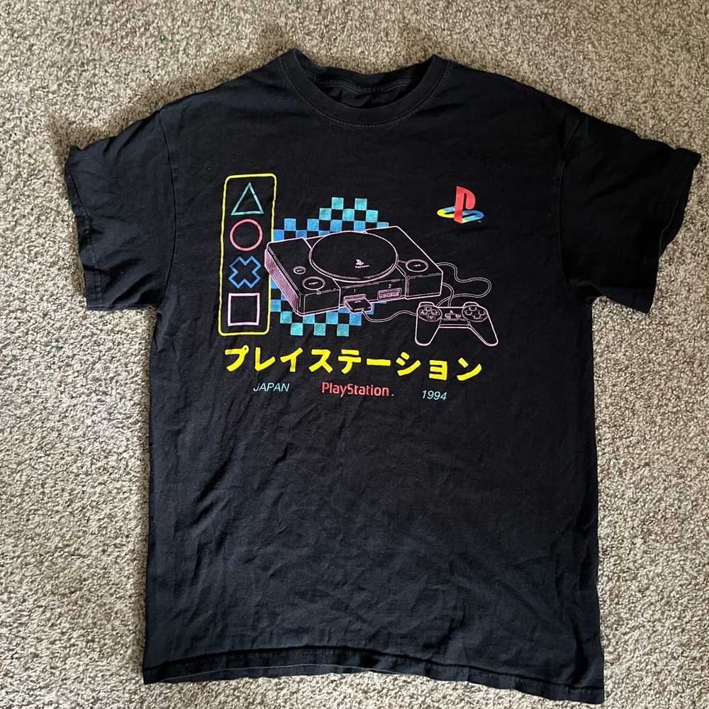 Sony Black Short Sleeve Tee Retro PlayStation